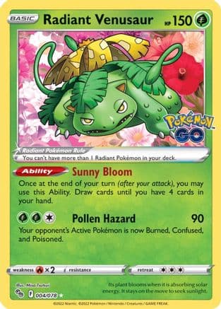 Radiant Venusaur — Pokemon GO Pokémon TCG card by Misa Tsutsui