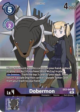 Dobermon (Alternate Art) — Digital Hazard Digimon Card Game card by Akiyoshi Hongo, Toei Animation, BANDAI MADE IN JAPAN
