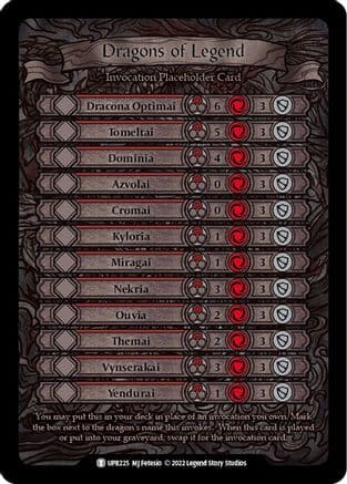 Dragons of Legend Invocation Placeholder Card — Uprising