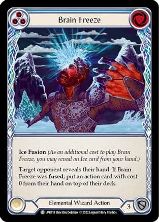 Brain Freeze (Blue) — Uprising Flesh and Blood card by Riordan Delmiro