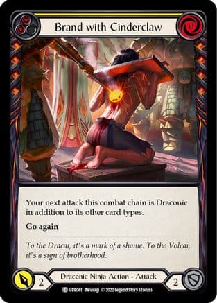 Brand with Cinderclaw (Yellow) — Uprising Flesh and Blood card by BWusagi