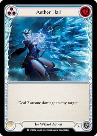 Aether Hail (Blue) — Uprising Flesh and Blood card by Jenaidi Lim