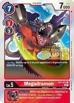 Megadramon (2022 Championship Online Regional) [Online Champion] — Digimon Card Game card