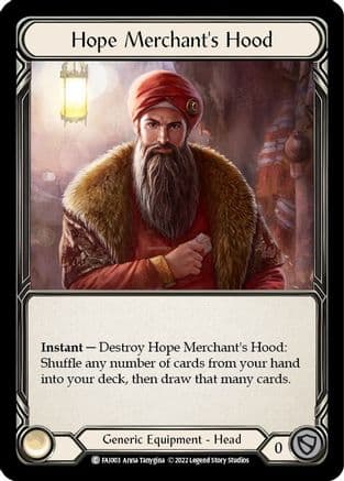 Hope Merchant's Hood — Blitz Deck: Uprising - Fai Flesh and Blood card by Anna Tanygina