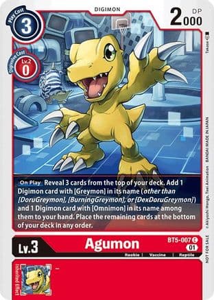 Agumon - BT5-007 (Tamer Party Vol. 4 Promo) — Battle of Omni Digimon Card Game card by Takase