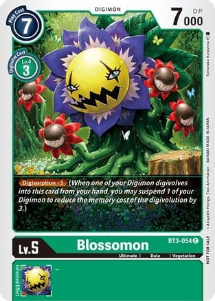Blossomon - BT3-054 (Tamer Party Vol. 5 Promo) — Release Special Booster 1.0 Digimon Card Game card by Tomotake Kinoshita