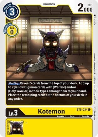 Kotemon - BT5-034 (Tamer Party Vol. 5 Promo) — Battle of Omni