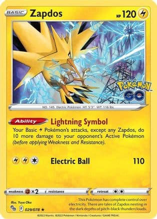 Zapdos — Pokemon GO Pokémon TCG card by Yuya Oka