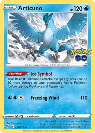Articuno — Pokemon GO Pokémon TCG card by Jiro Sasumo