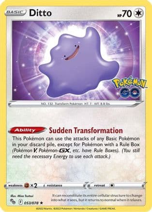 Ditto — Pokemon GO Pokémon TCG card by Misa Tsutsui