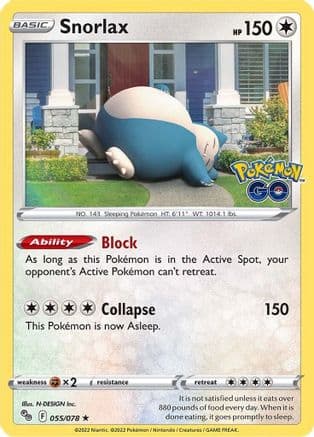 Snorlax — Pokemon GO Pokémon TCG card by N-DESIGN Inc.
