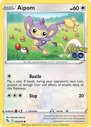 Aipom — Pokemon GO Pokémon TCG card by Sanosuke Sakuma