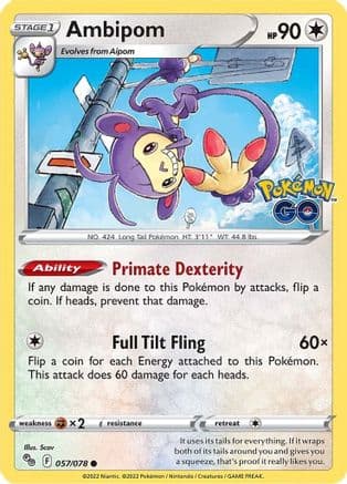 Ambipom — Pokemon GO Pokémon TCG card by Scav