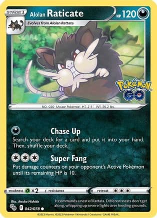 Alolan Raticate — Pokemon GO Pokémon TCG card by Atsuko Nishida