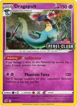 Dragapult - 091/192 [Rebel Clash] — Miscellaneous Cards & Products