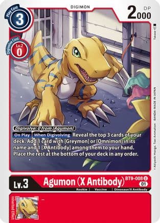 Agumon (X Antibody) — X Record Digimon Card Game card by Takase