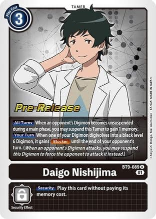 Daigo Nishijima — X Record Pre-Release Cards Digimon Card Game card by Akiyoshi Hongo, Toei Animation