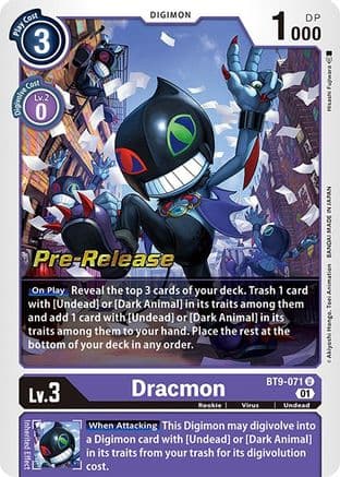 Dracmon — X Record Pre-Release Cards Digimon Card Game card by Hishashi Fujiwara