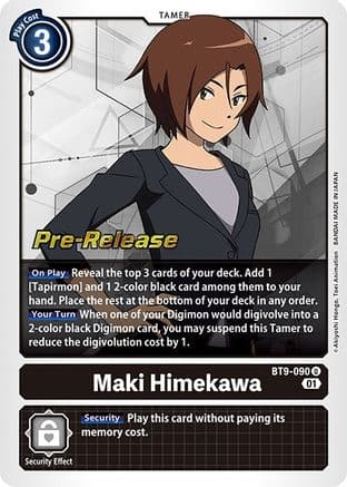 Maki Himekawa — X Record Pre-Release Cards Digimon Card Game card by Akiyoshi Hongo, Toei Animation