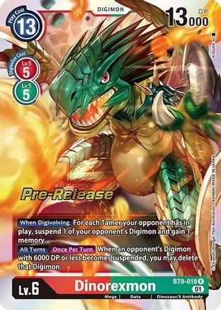 Dinorexmon — X Record Pre-Release Cards Digimon Card Game card by KISUKE