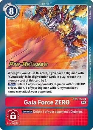 Gaia Force ZERO — X Record Pre-Release Cards Digimon Card Game card by Shin Sasaki
