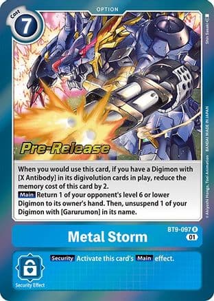 Metal Storm — X Record Pre-Release Cards Digimon Card Game card by Shin Sasaki