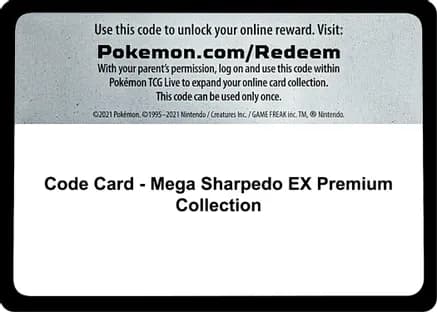 Code Card - Mega Sharpedo EX Premium Collection — SM Base Set