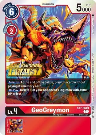 GeoGreymon (2022 Championship Offline Regional) [Online Finalist] — Digimon Card Game card