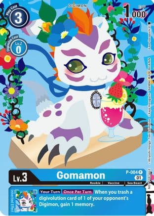 Gomamon - P-004 (Tamer's Card Set 2 Floral Fun) — Digimon Promotion Cards