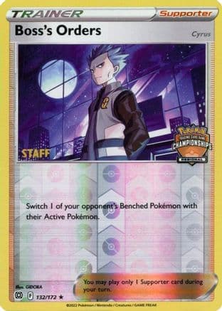 Boss's Orders - 132/172 (Regional Championships) [Staff] — League & Championship Cards Pokémon TCG card by GIDORA