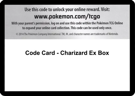 Code Card - Charizard EX Box — XY - Evolutions