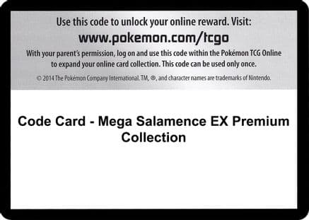 Code Card - Mega Salamence EX Premium Collection — XY - Evolutions