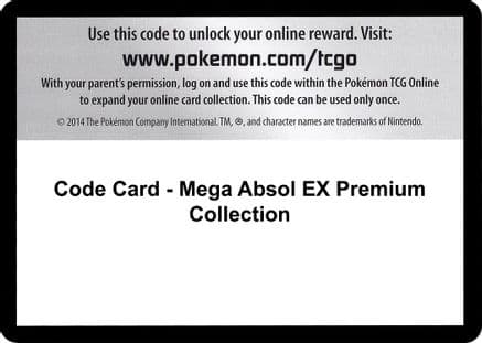 Code Card - Mega Absol EX Premium Collection — XY - Roaring Skies