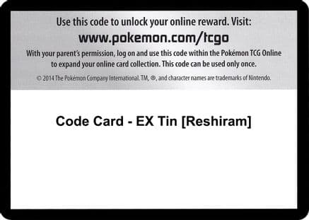 Code Card - EX Tin [Reshiram] — Next Destinies
