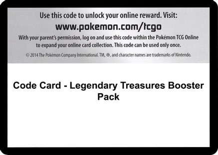 Code Card - Legendary Treasures Booster Pack — Legendary Treasures