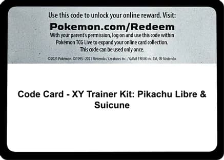 Code Card - XY Trainer Kit: Pikachu Libre & Suicune — XY Trainer Kit: Pikachu Libre & Suicune