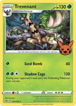 Trevenant — Trick or Trade BOOster Bundle Pokémon TCG card by kawayoo
