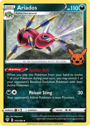 Ariados — Trick or Trade BOOster Bundle Pokémon TCG card by Shin Nagasawa