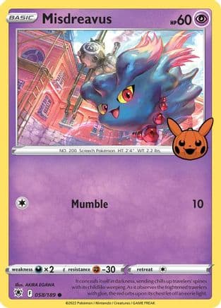 Misdreavus — Trick or Trade BOOster Bundle Pokémon TCG card by AKIRA EGAWA