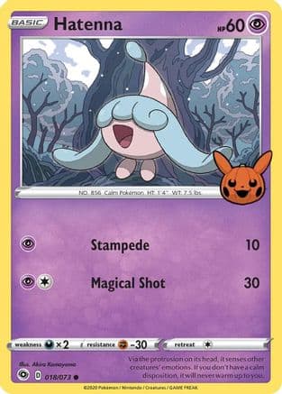 Hatenna — Trick or Trade BOOster Bundle Pokémon TCG card by Akira Komayama