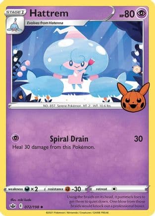 Hattrem — Trick or Trade BOOster Bundle Pokémon TCG card by miki kudo