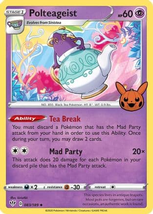 Polteageist — Trick or Trade BOOster Bundle Pokémon TCG card by kirisAki