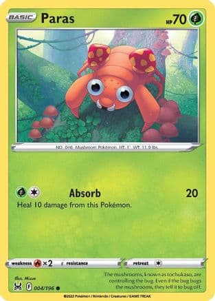 Paras — SWSH11: Lost Origin Pokémon TCG card by Mizue