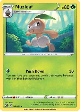 Nuzleaf — SWSH11: Lost Origin Pokémon TCG card by Mizue