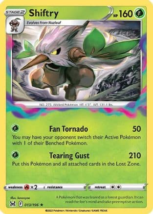 Shiftry — SWSH11: Lost Origin Pokémon TCG card by kawayoo