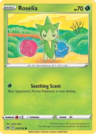 Roselia — SWSH11: Lost Origin Pokémon TCG card by Yukiko Baba