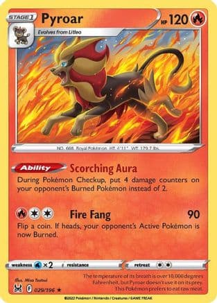 Pyroar — SWSH11: Lost Origin Pokémon TCG card by Misa Tsutsui