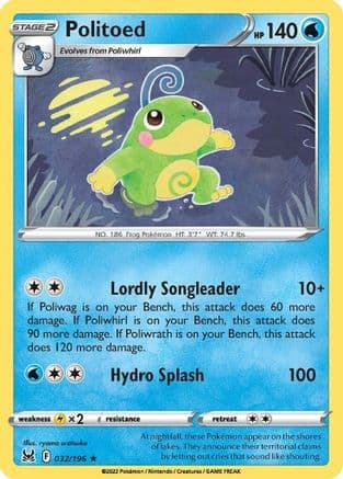 Politoed — SWSH11: Lost Origin Pokémon TCG card by ryoma uratsuka