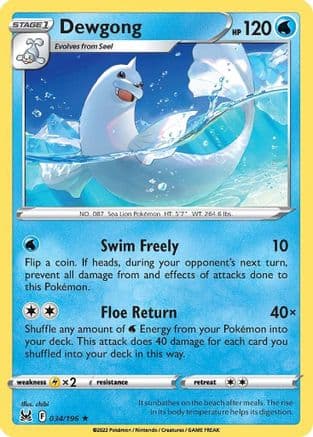 Dewgong — SWSH11: Lost Origin Pokémon TCG card by chibi