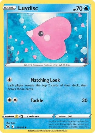 Luvdisc — SWSH11: Lost Origin Pokémon TCG card by Sekio
